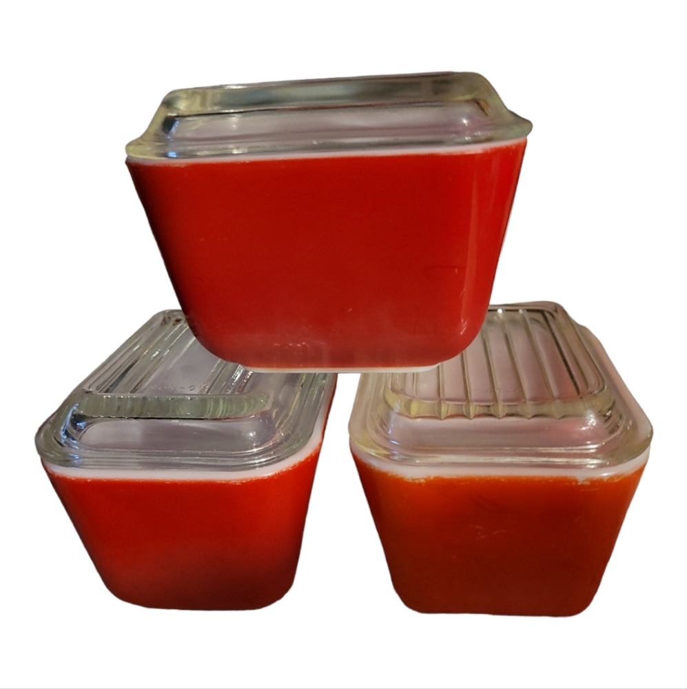 Vintage 1950's Pyrex "fridgies" set of Three